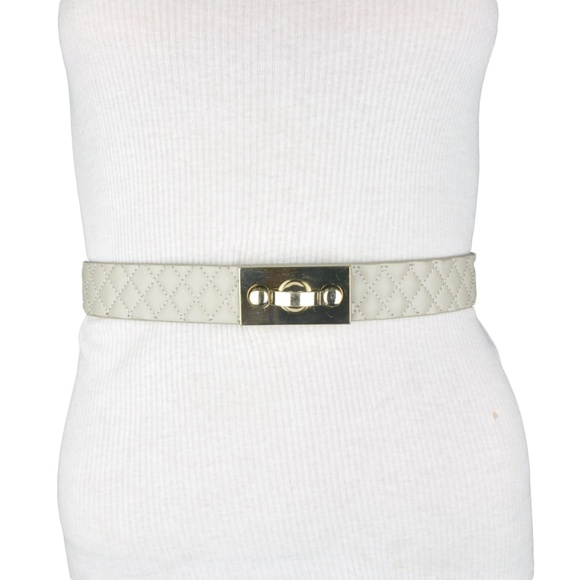 BCBGeneration Accessories - BCBG • Gray Quilted Stretch Faux Leather Belt